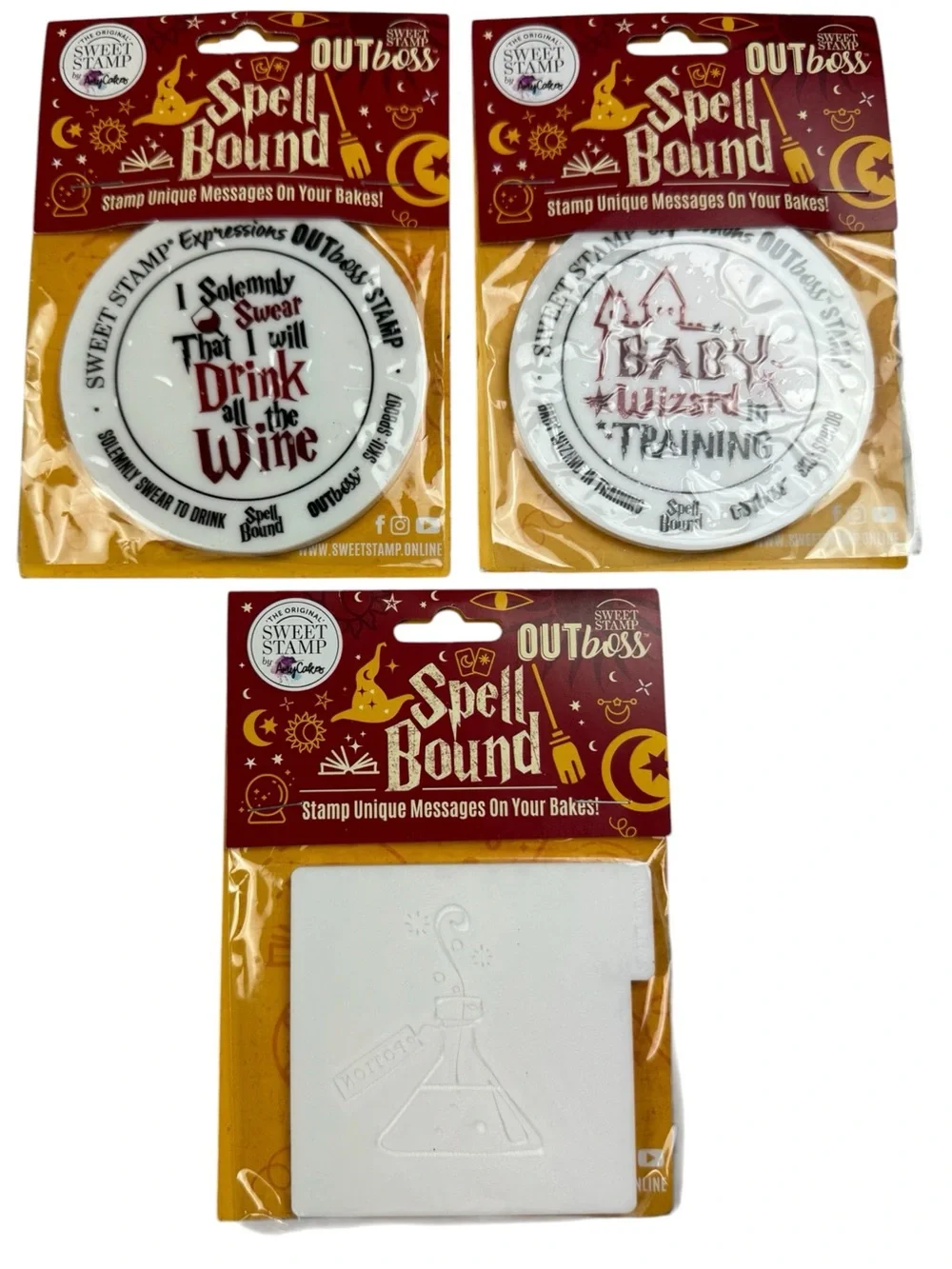 Fondant Stamps, Baking Tools, Decorating Tools Spell Bound wizard cake stamps